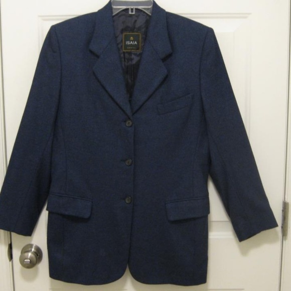 ISAIA Blue Wool Cashmere Jacket Blazer - Picture 1 of 8